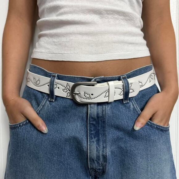 White floral studded silver western MENS2 - Picture 1 of 5